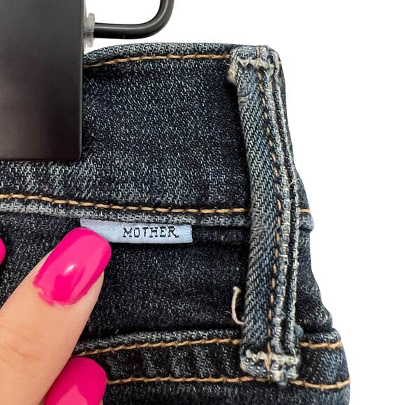 Mother The Pixie Dropout Button Fly Denim Jeans Distressed Size 24 Edgy Grunge - Picture 7 of 16